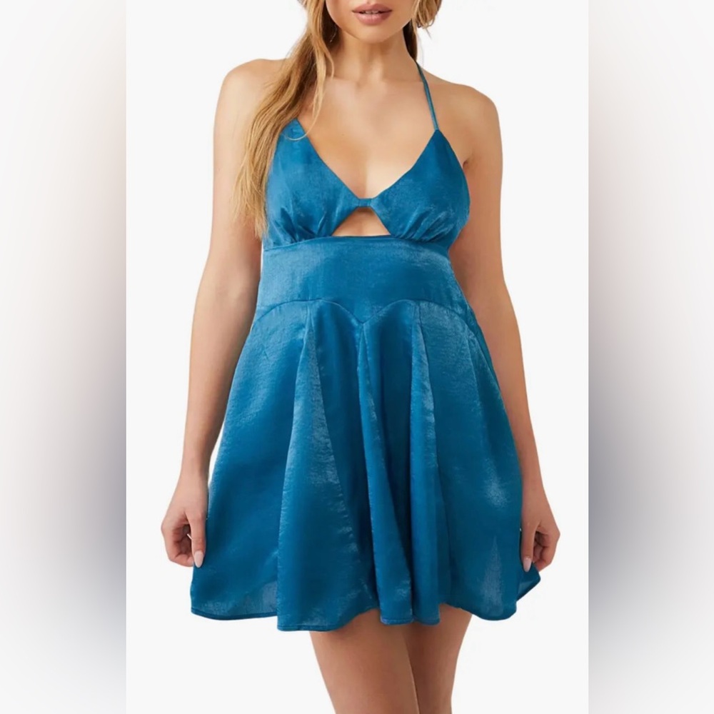 Free People Turquoise Racerback Slip Dress NWT